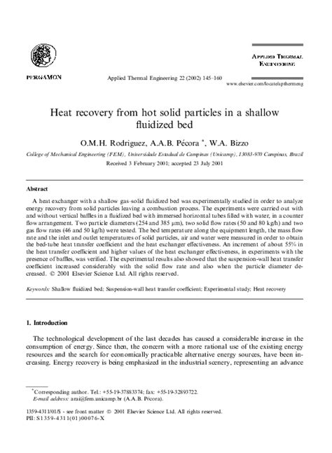 bizzo heat|Heat recovery from hot solid particles in a shallow fluidized bed.